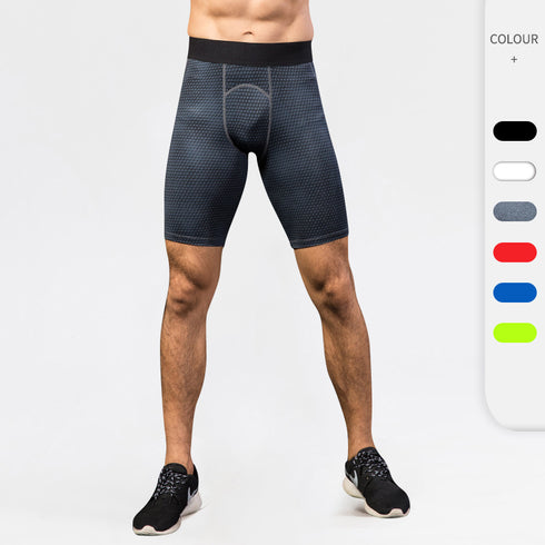 Men's Quick Dry 3D Printed Sport Spandex Compression Shorts